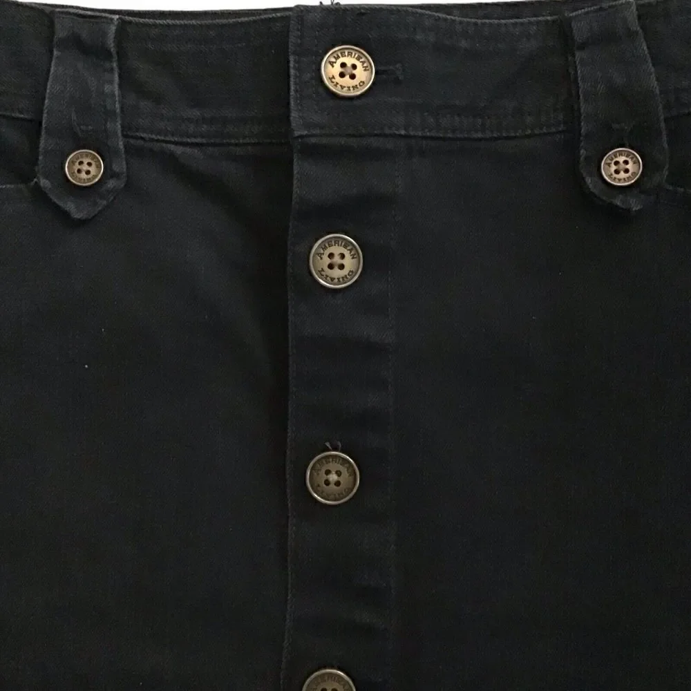 American Living Black Button Front Pencil Skirt Size 8 - Picture 4 of 5